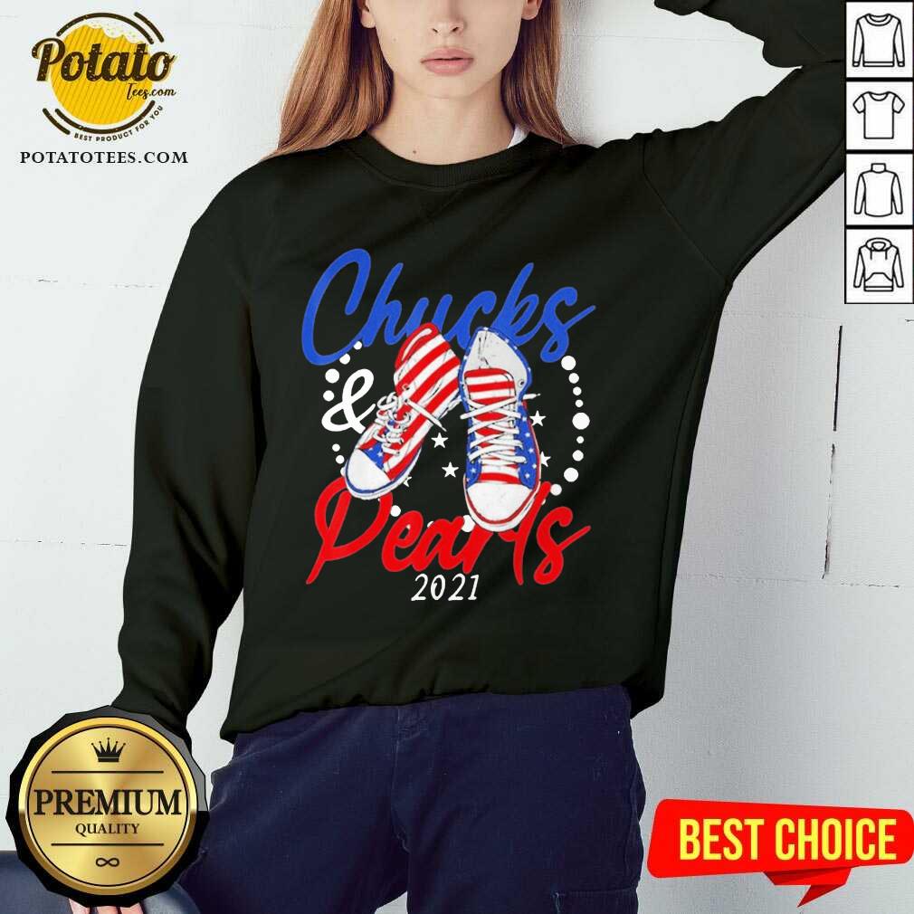 Nice Chucks And Pearls 2021 Flag US Shirt - Image 4