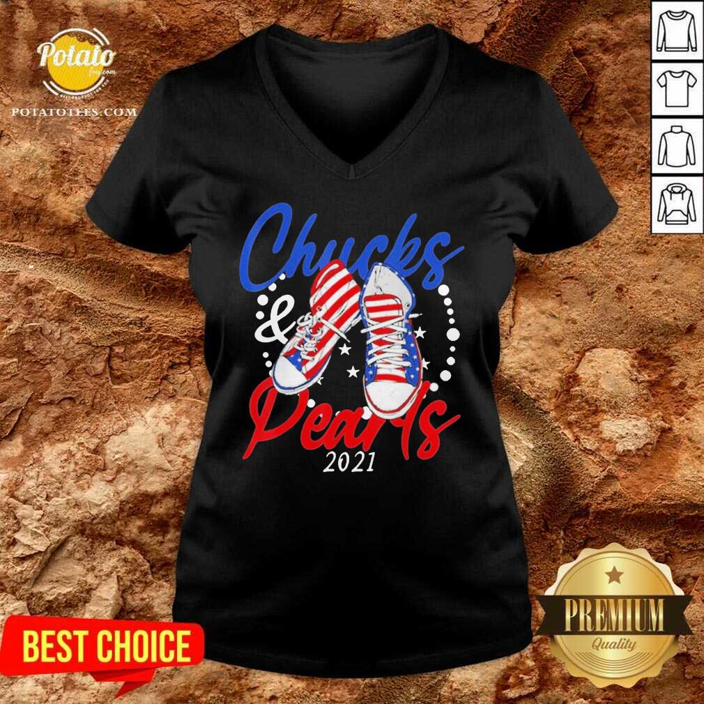 Nice Chucks And Pearls 2021 Flag US Shirt - Image 2