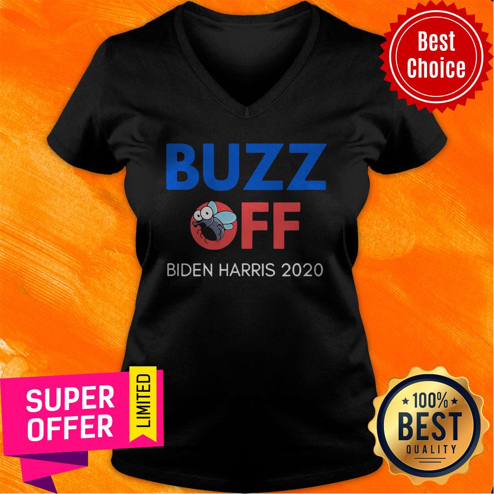 Funny Buzz Off Pence Flies Biden Harris 2020 Shirt - Image 4