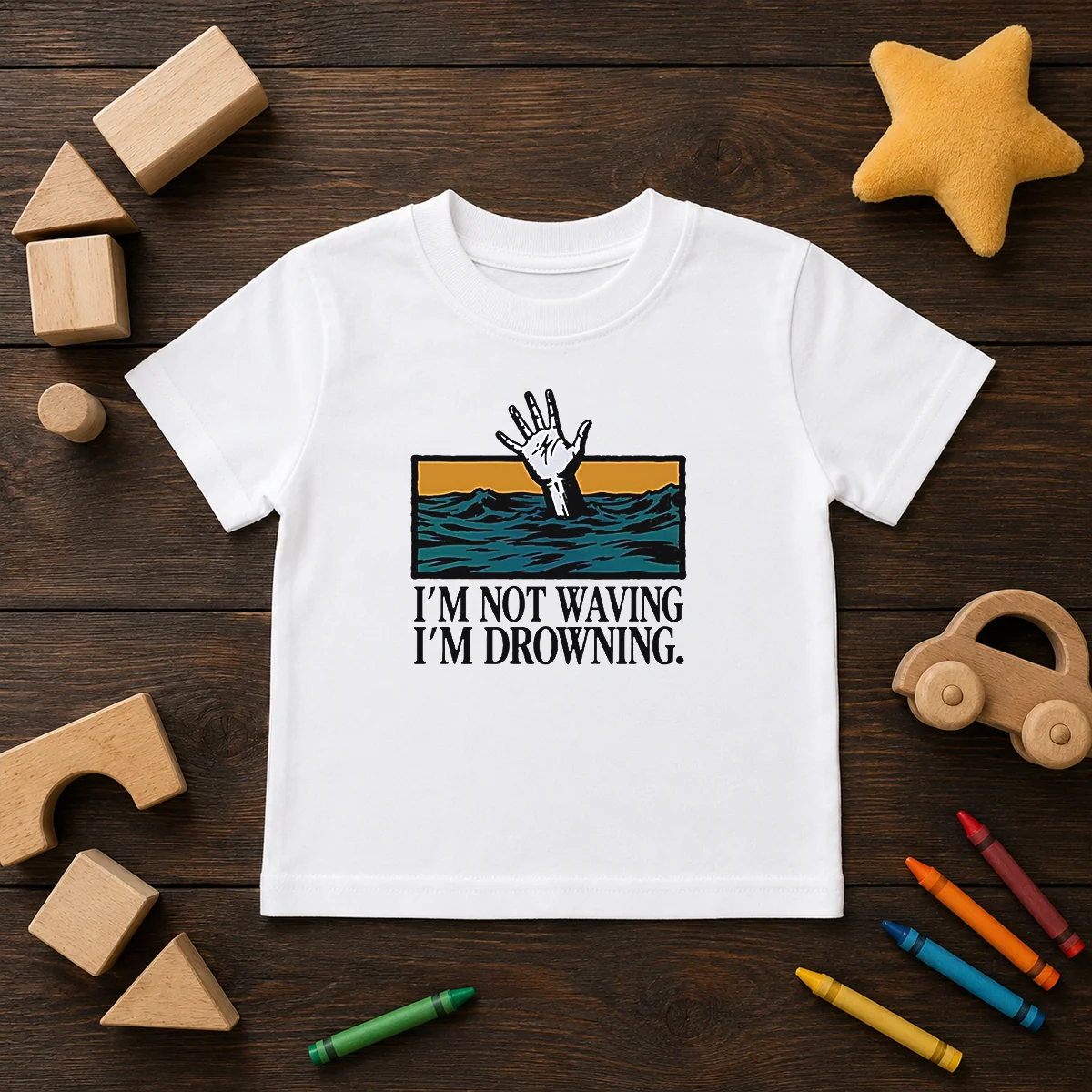 Hot I'M Not Waving I'M Drowning Shirt - Image 9