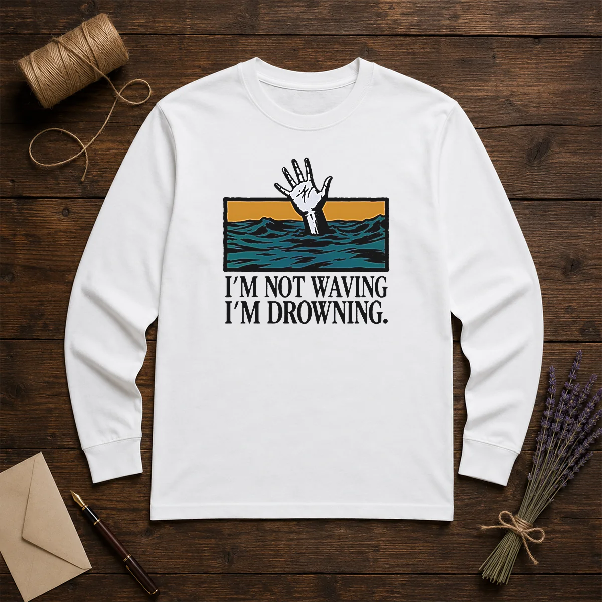 Hot I'M Not Waving I'M Drowning Shirt - Image 5
