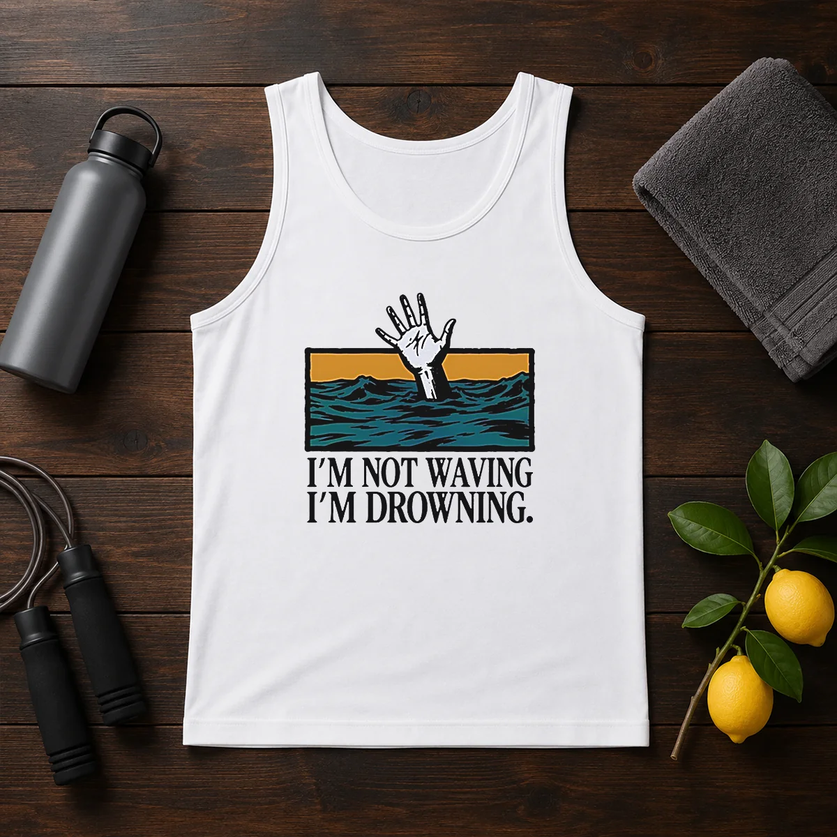 Hot I'M Not Waving I'M Drowning Shirt - Image 3