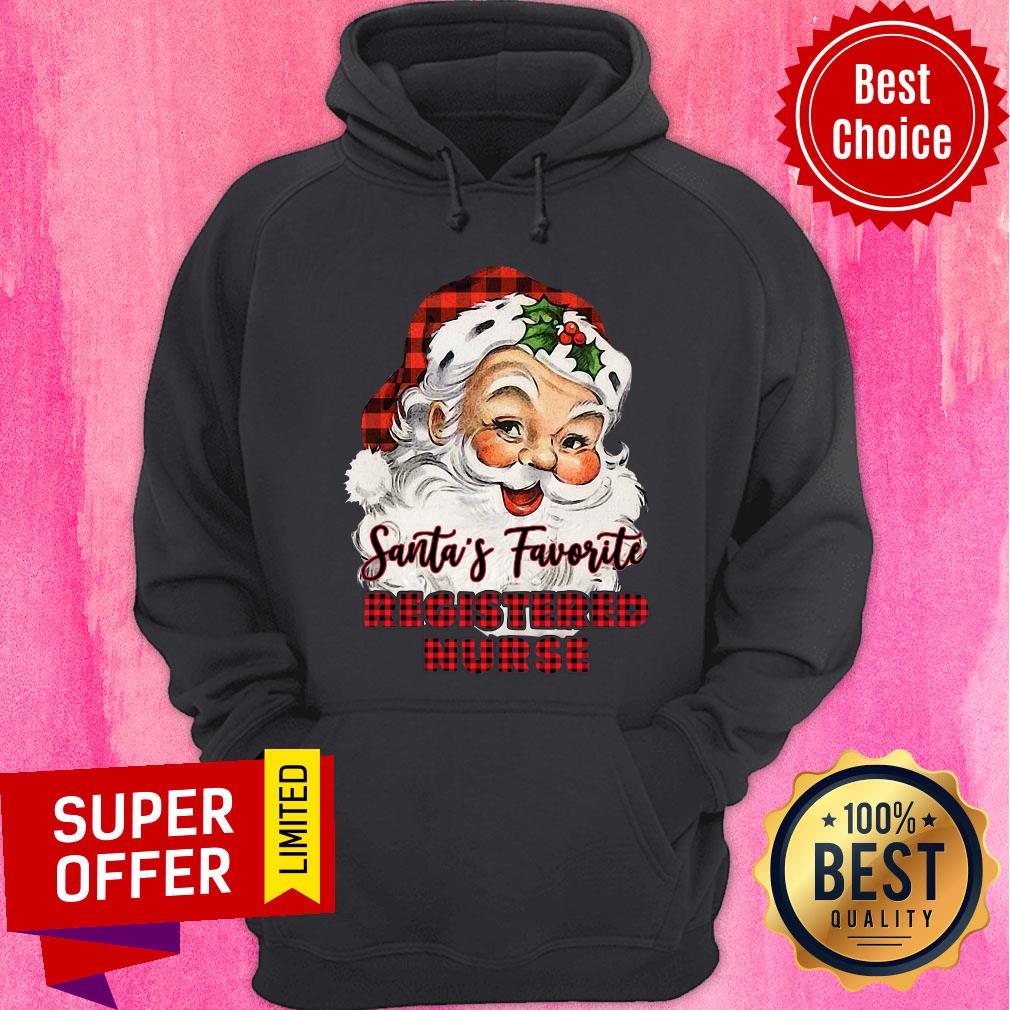 Original Santa's Claus Favorite Registered Nurse Christmas Shirt - Image 2