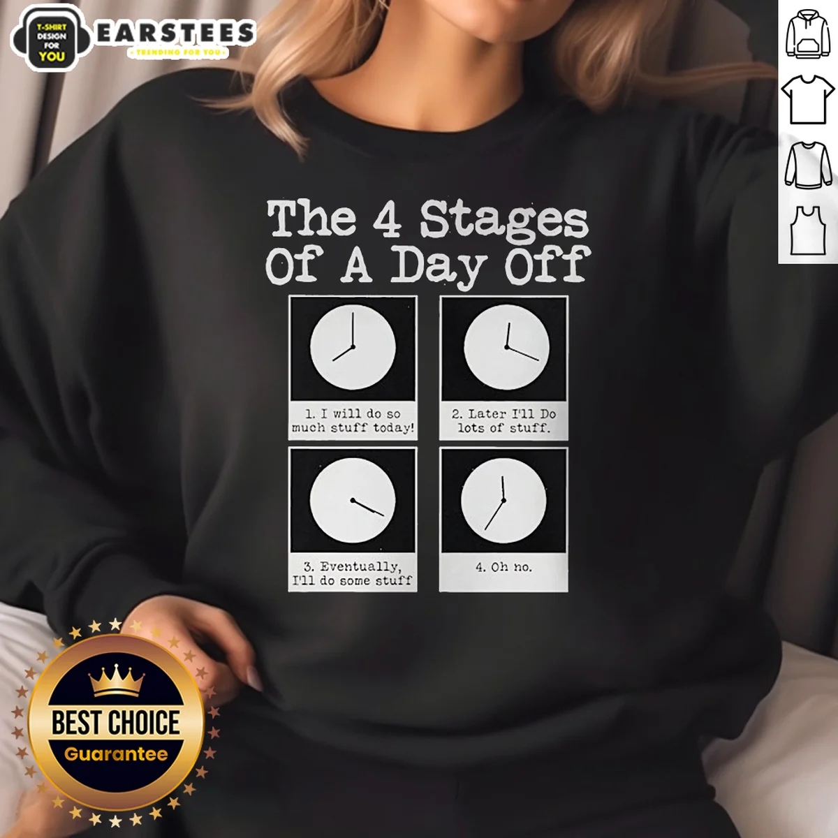 Funny The 4 Stages Of A Day Off Shirt - Image 4
