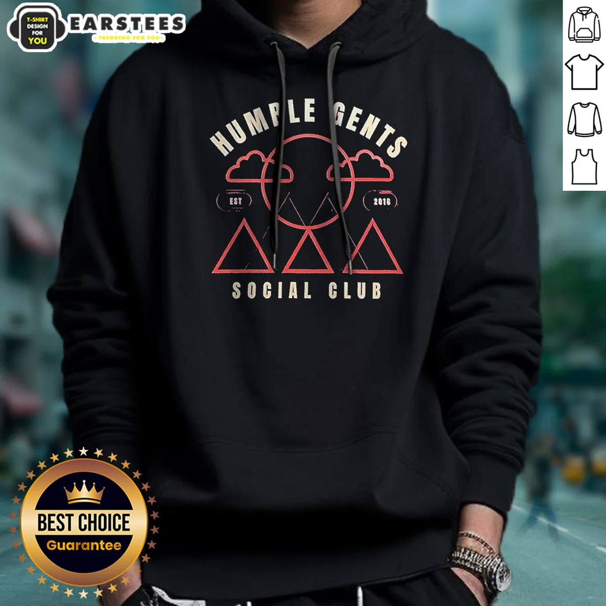 Good Humble Gents Social Club EST 2016 Mountains Clouds Sun Shirt - Image 3