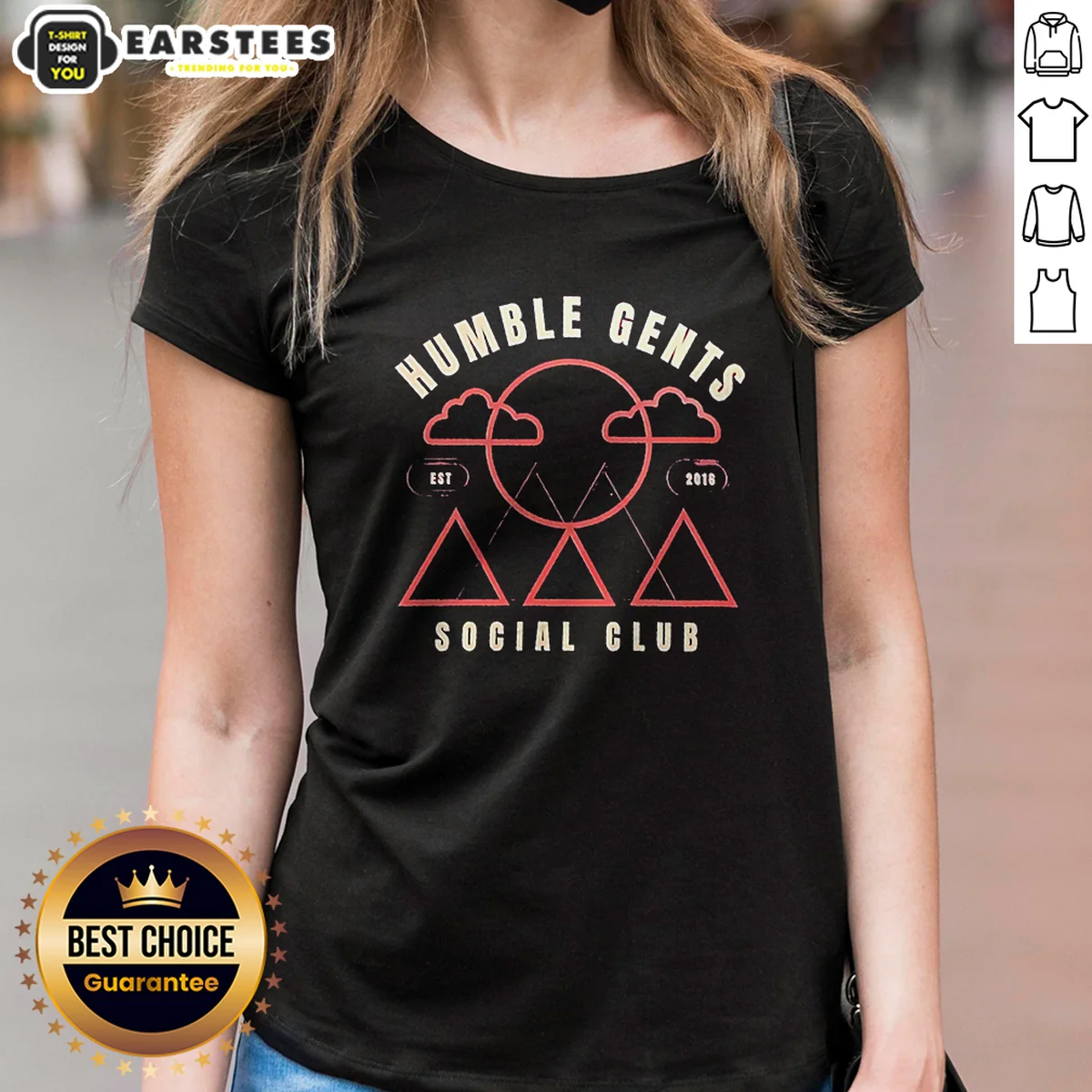 Good Humble Gents Social Club EST 2016 Mountains Clouds Sun Shirt - Image 2