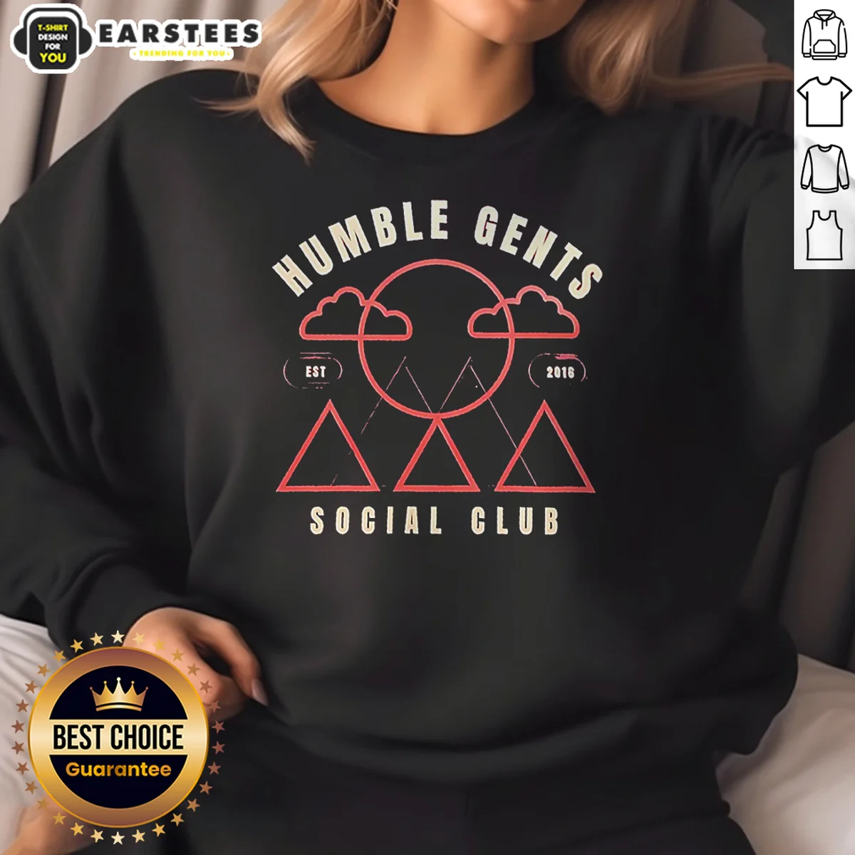 Good Humble Gents Social Club EST 2016 Mountains Clouds Sun Shirt - Image 4