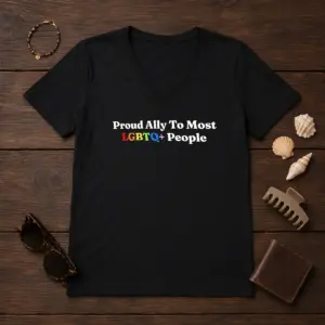 Alternative view of Original Proud Ally To Most LGBTQ People Shirt