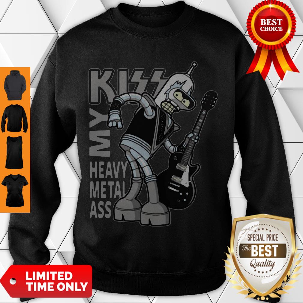 Nice Bender Futurama Kiss My Heavy Metal Ass Shirt - Image 2