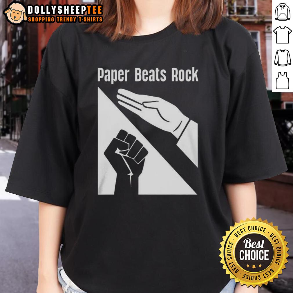 Pretty Paper Beats Rock Logo T-Shirt - Image 3