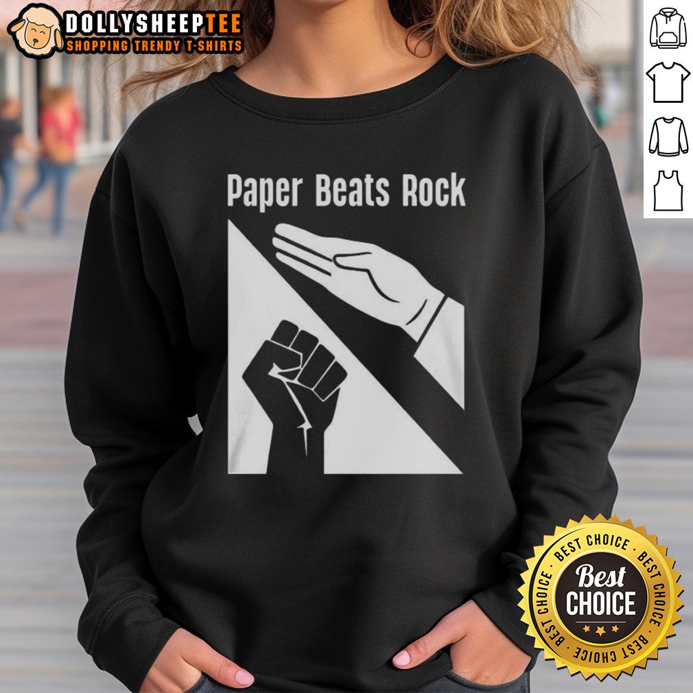 Pretty Paper Beats Rock Logo T-Shirt - Image 4