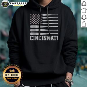 Alternative view of Pretty Cincinnati Baseball Bat American Flag Shirt