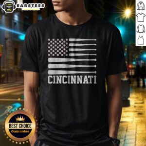 Pretty Cincinnati Baseball Bat American Flag Shirt