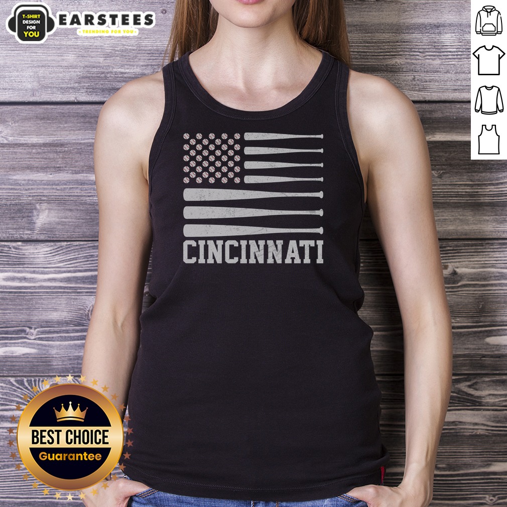 Pretty Cincinnati Baseball Bat American Flag Shirt - Image 5
