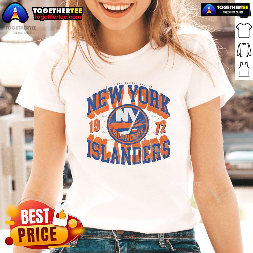 Official New York Islanders Rink Arched Wordmark T-Shirt - Image 3