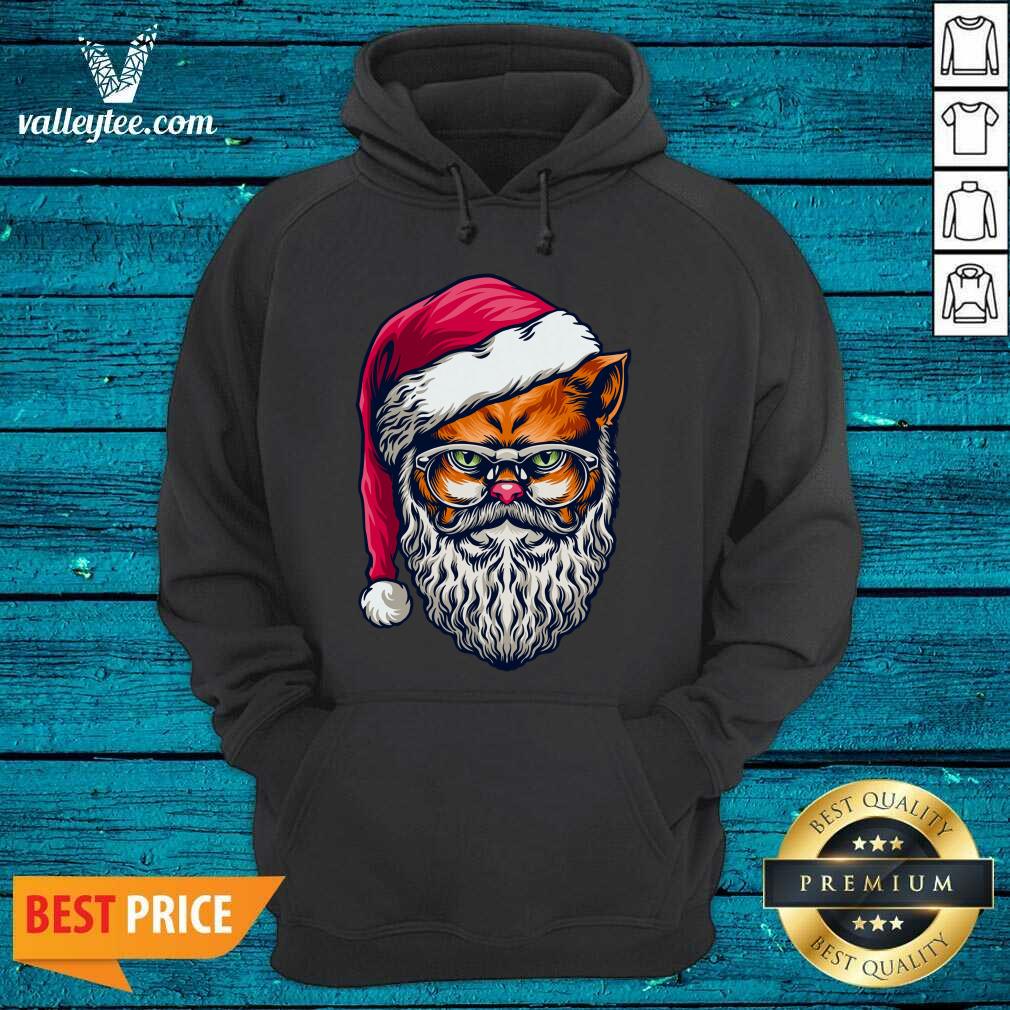Luxury Awesome Xmas Wildcat Santa Claus Christmas Wearing Glasses Shirt - Image 4