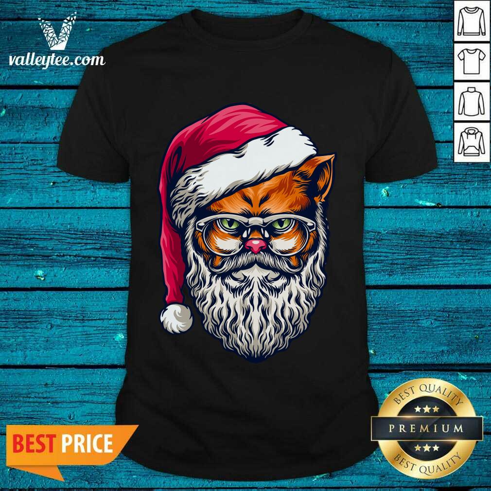 Luxury Awesome Xmas Wildcat Santa Claus Christmas Wearing Glasses Shirt