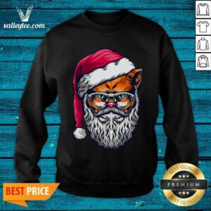 Alternative view of Luxury Awesome Xmas Wildcat Santa Claus Christmas Wearing Glasses Shirt