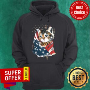 Alternative view of Premium Cat Cool American Flag Shirt
