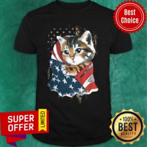 Premium Cat Cool American Flag Shirt