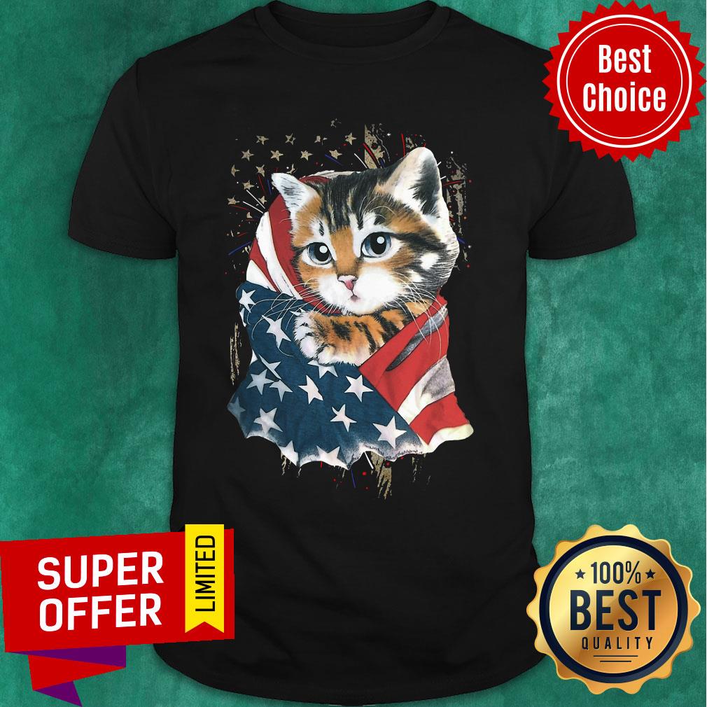 Premium Cat Cool American Flag Shirt