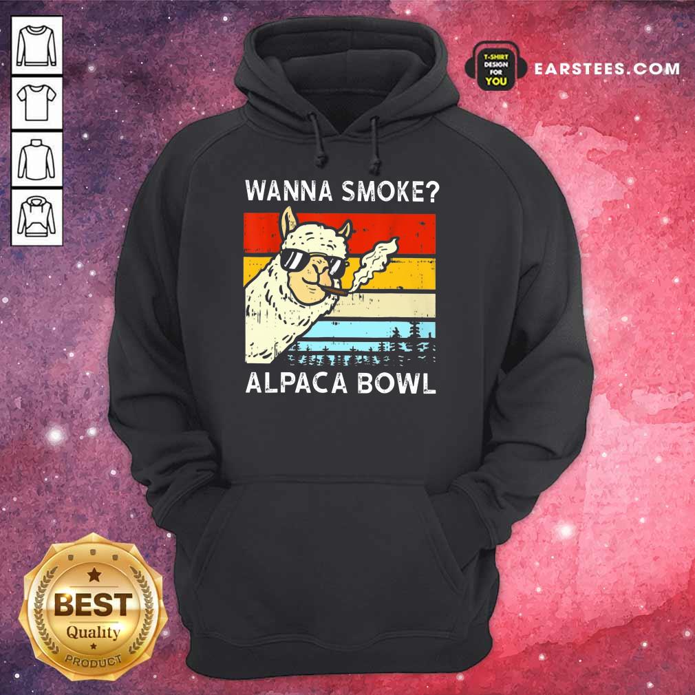 Funny Wanna Smoke Alpaca Bowl Vintage Shirt - Image 4