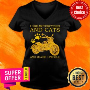 Alternative view of I Like Motorcycles And Cats And Maybe 3 People Shirt