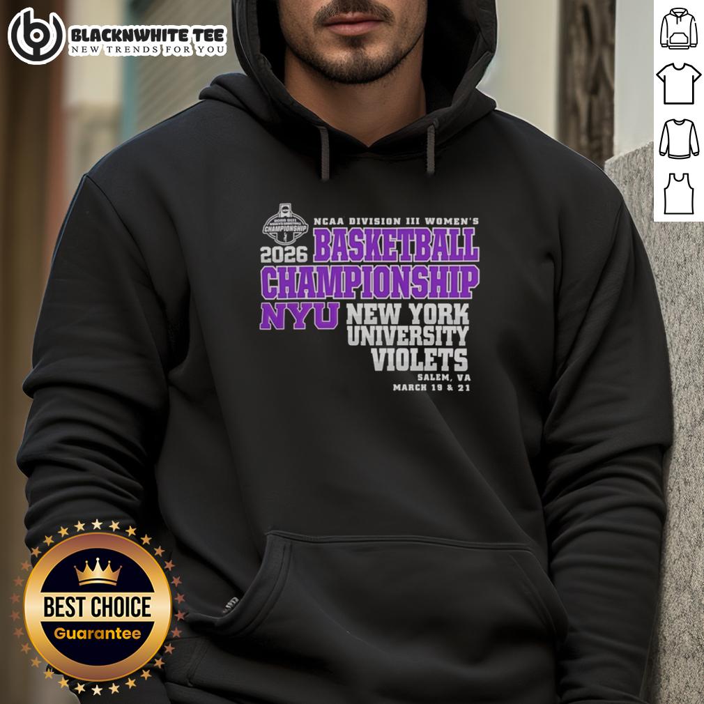 Nice New York University Violets 2026 NCAA Division III Women's Basketball Final Championship T-Shirt - Image 2