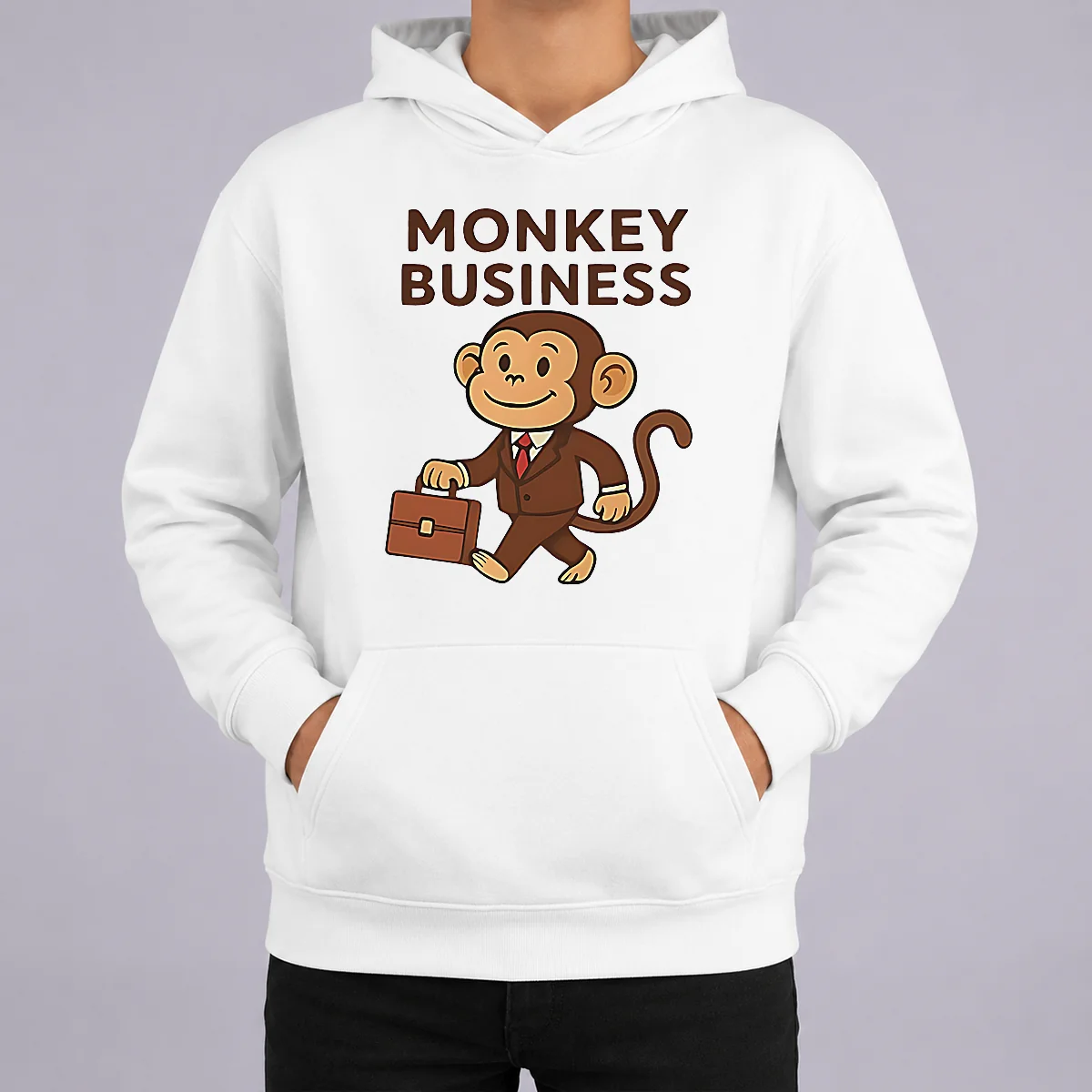 Happy Hot Monkey Business Professional Monkey With Briefcase Shirt - Image 5