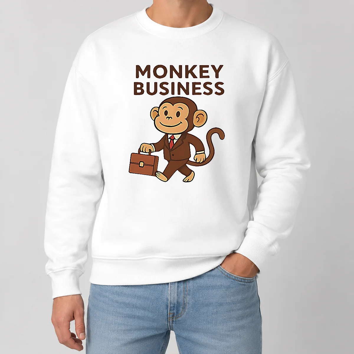 Happy Hot Monkey Business Professional Monkey With Briefcase Shirt - Image 7