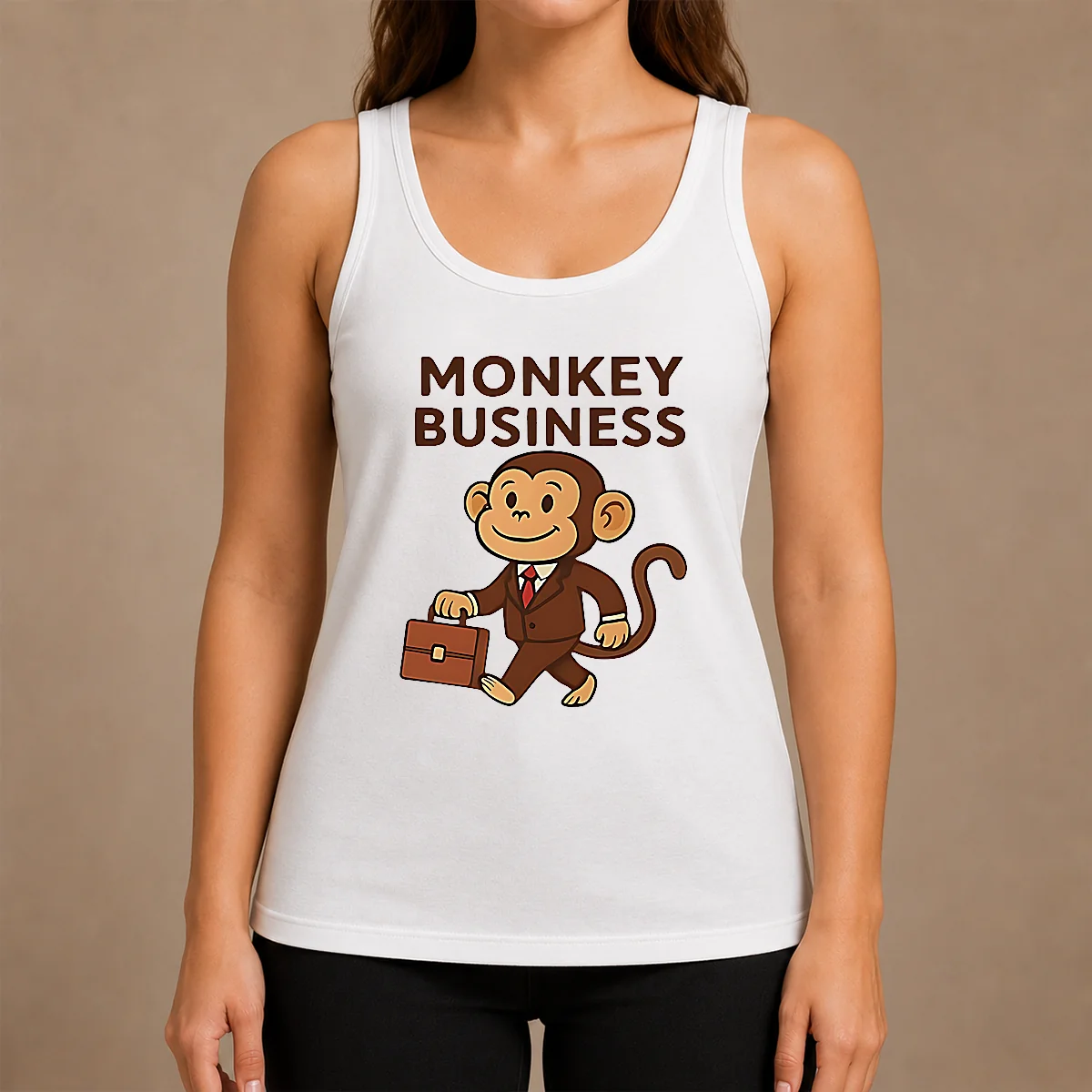 Happy Hot Monkey Business Professional Monkey With Briefcase Shirt - Image 3