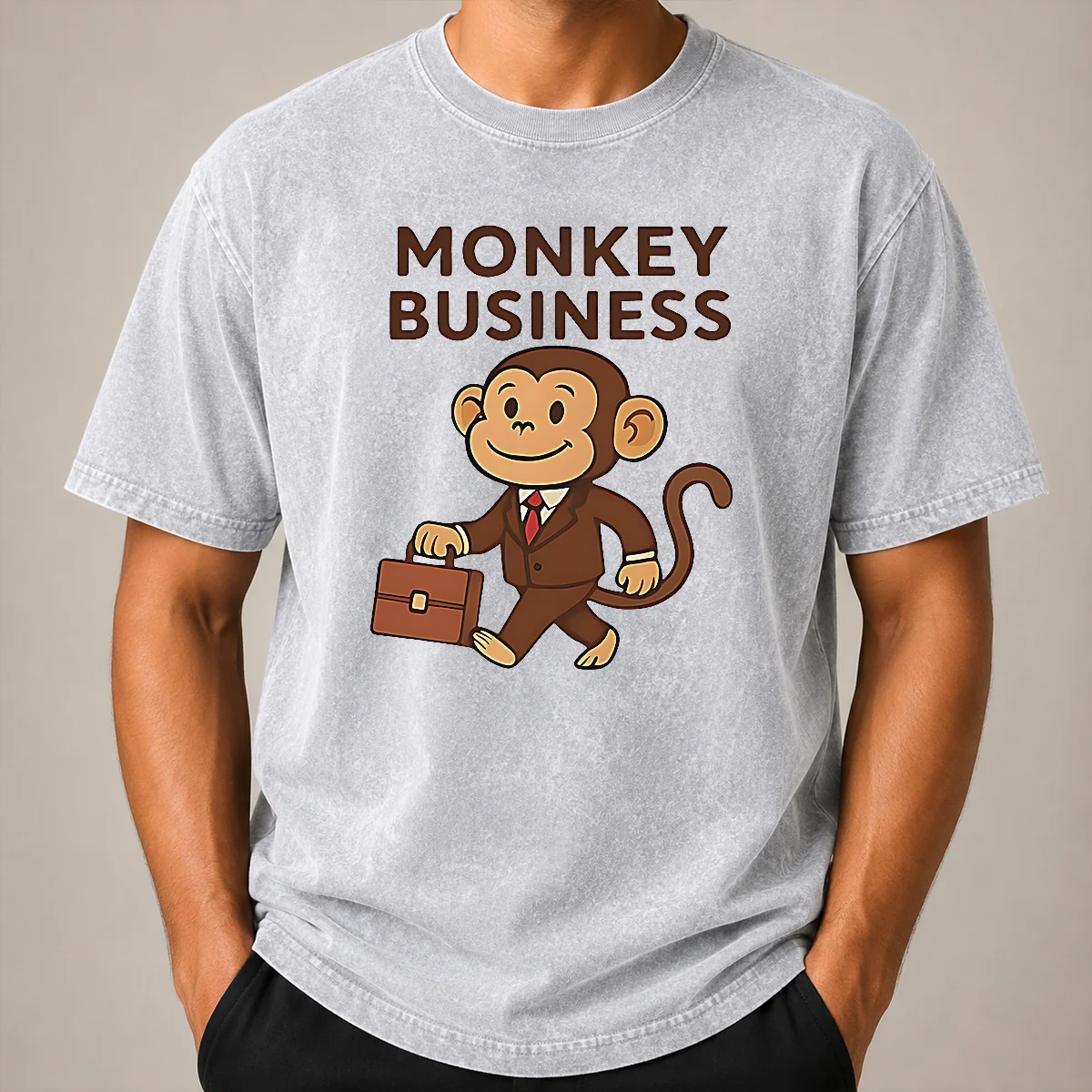 Happy Hot Monkey Business Professional Monkey With Briefcase Shirt - Image 8