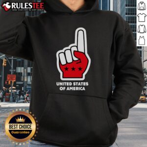 Alternative view of Top USA Number One Hand Sign United States Of America Foam Finger T-Shirt