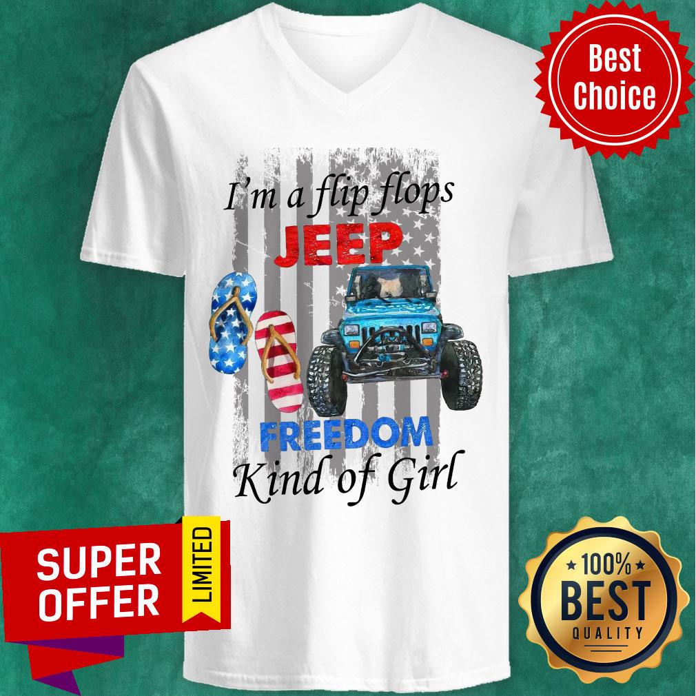 I'm A Flip Flops Jeep Freedom Kind Of Girl Shirt - Image 3