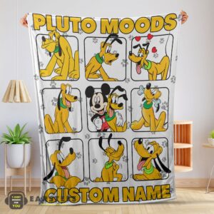Good Disney Pluto Dog And Friends Pluto Dog Moods Blanket – Customize Blanket