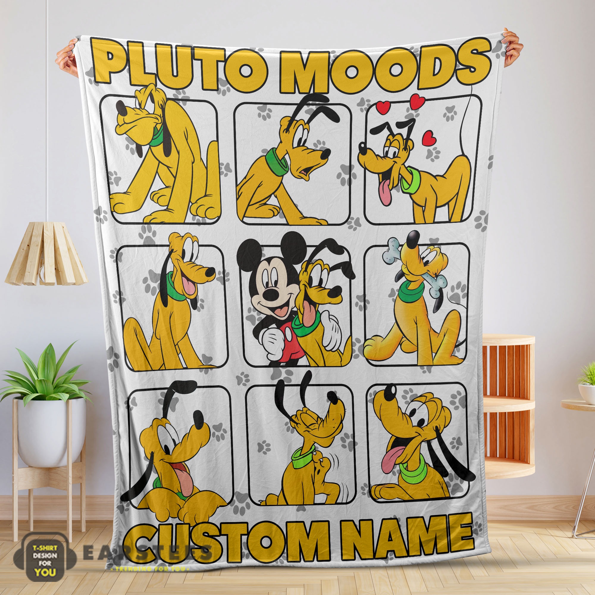 Good Disney Pluto Dog And Friends Pluto Dog Moods Blanket – Customize Blanket