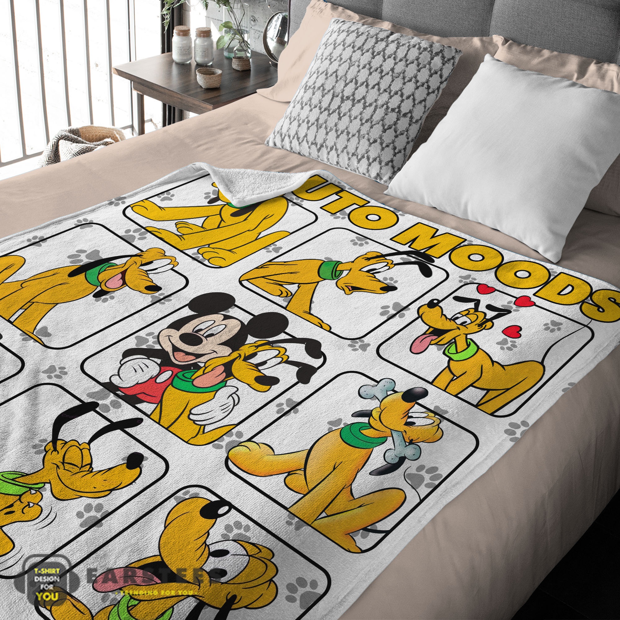 Good Disney Pluto Dog And Friends Pluto Dog Moods Blanket – Customize Blanket - Image 2