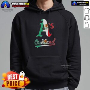 Alternative view of Good Oakland Athletics Baseball X Mexican Flag T-Shirt