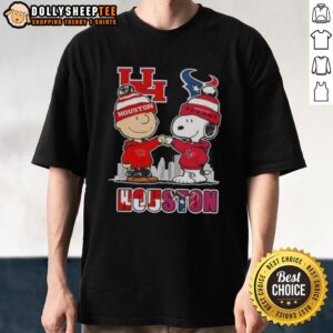 Top Snoopy And Charlie Brown Houston Sports Cougars X Texans Skyline T-Shirt