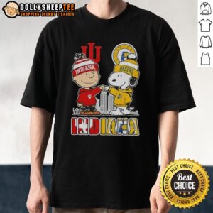 Top Snoopy And Charlie Brown Indiana Sports Hoosiers X Pacers Skyline T-Shirt