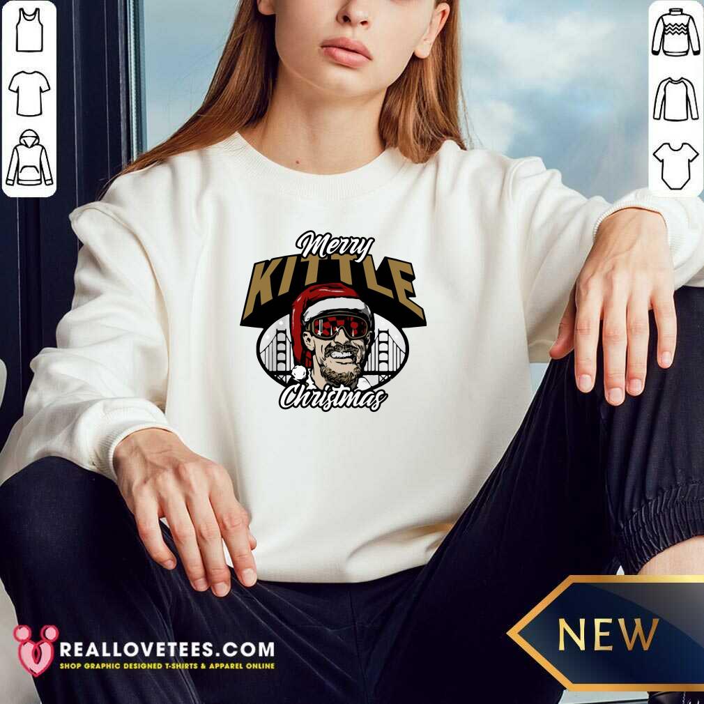 Funny George Kittle Merry Kittle Christmas Shirt - Image 3