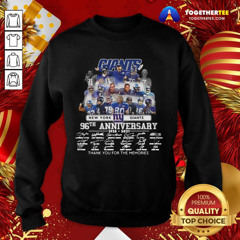 Hot New York Giant 96th Anniversary 1925 2021 Thank You For The Memories Signatures Shirt - Image 4