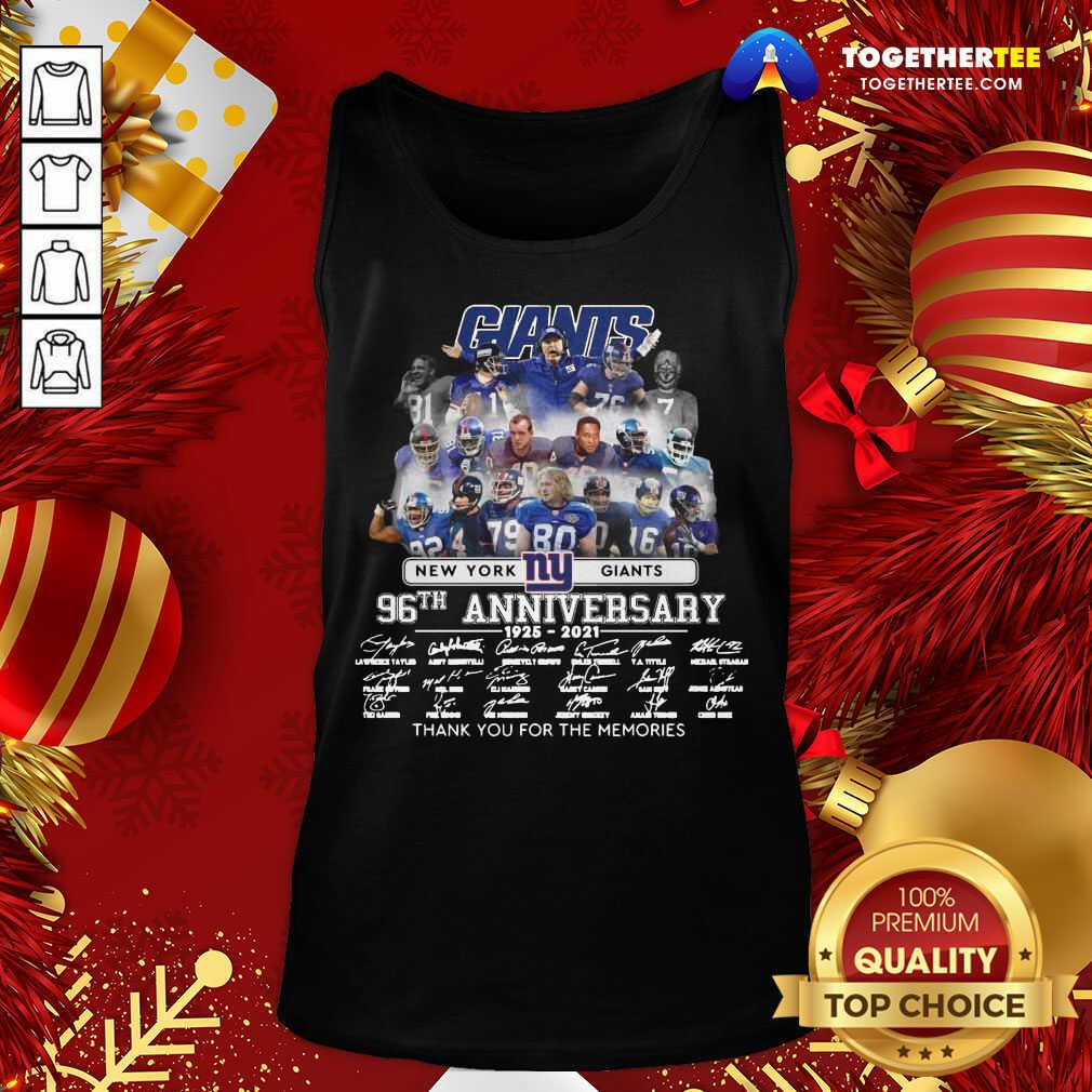 Hot New York Giant 96th Anniversary 1925 2021 Thank You For The Memories Signatures Shirt - Image 3