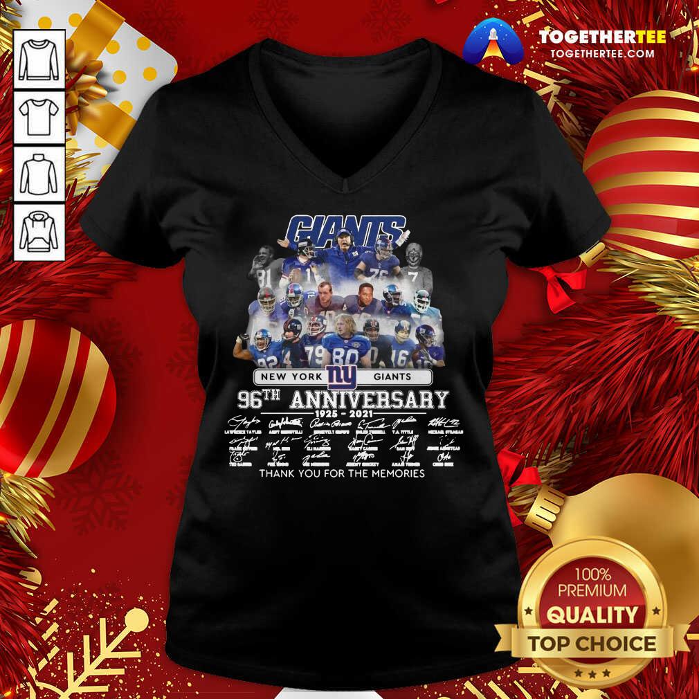 Hot New York Giant 96th Anniversary 1925 2021 Thank You For The Memories Signatures Shirt - Image 2