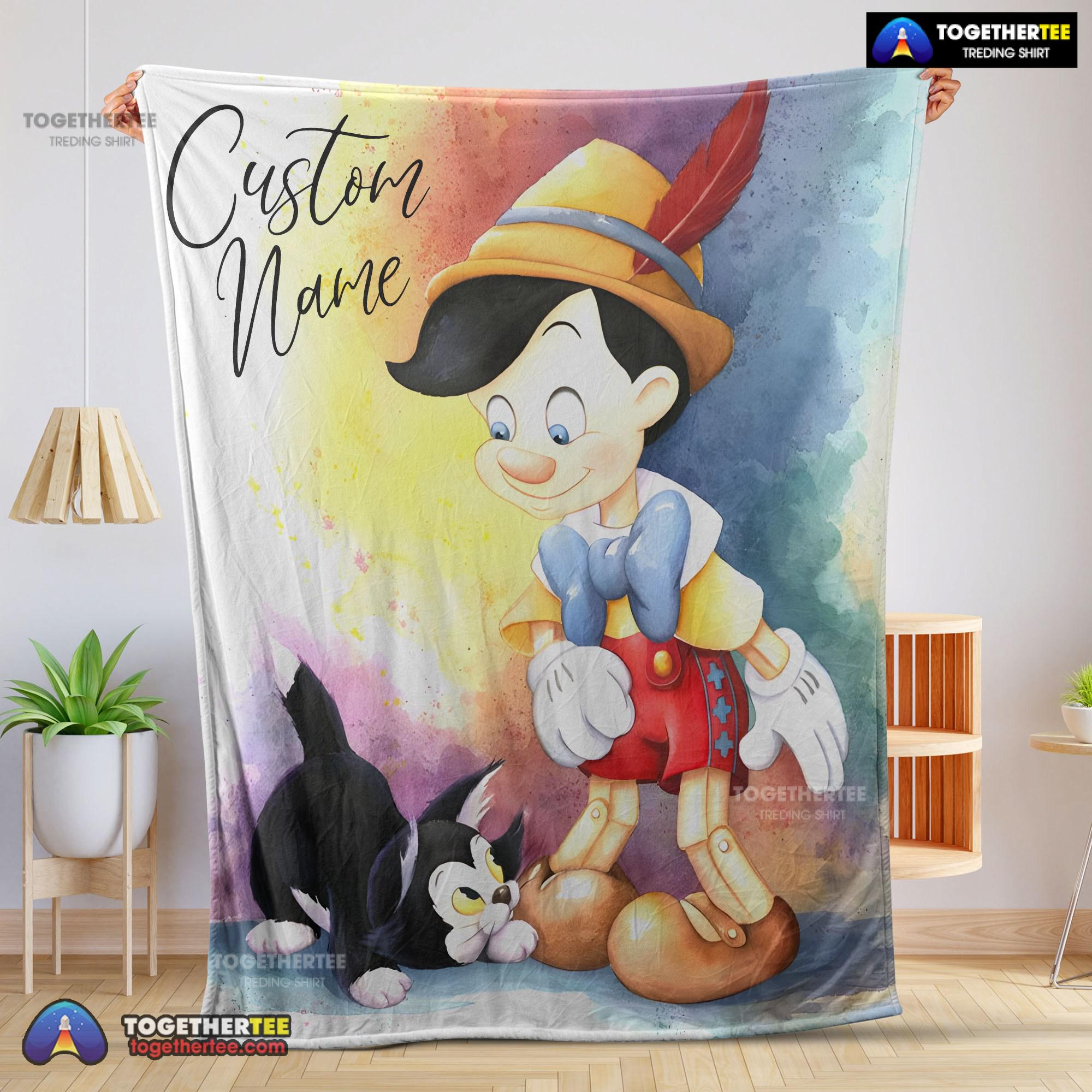 Official Disney Cartoon Pinocchio Blanket Fleece Customized Blanket