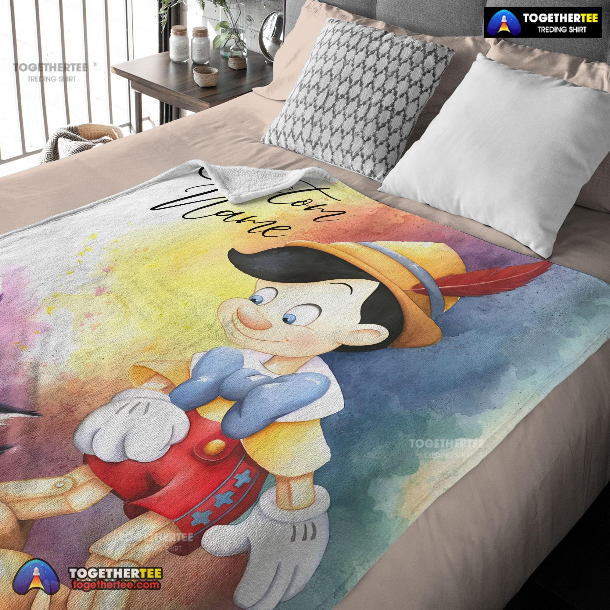 Official Disney Cartoon Pinocchio Blanket Fleece Customized Blanket - Image 3