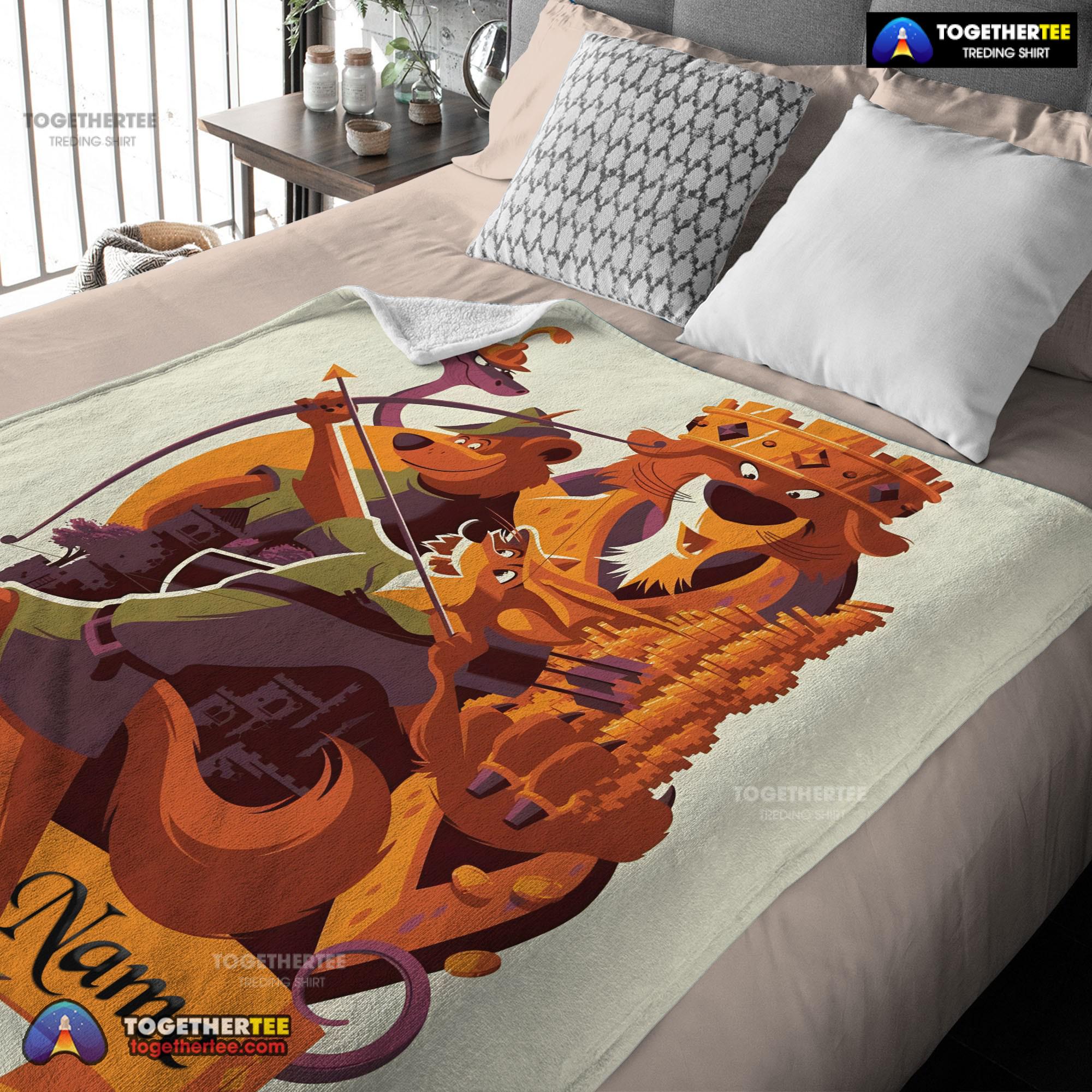 Official Disney Cartoon Robin Hood Blanket Fleece Customized Blanket - Image 3
