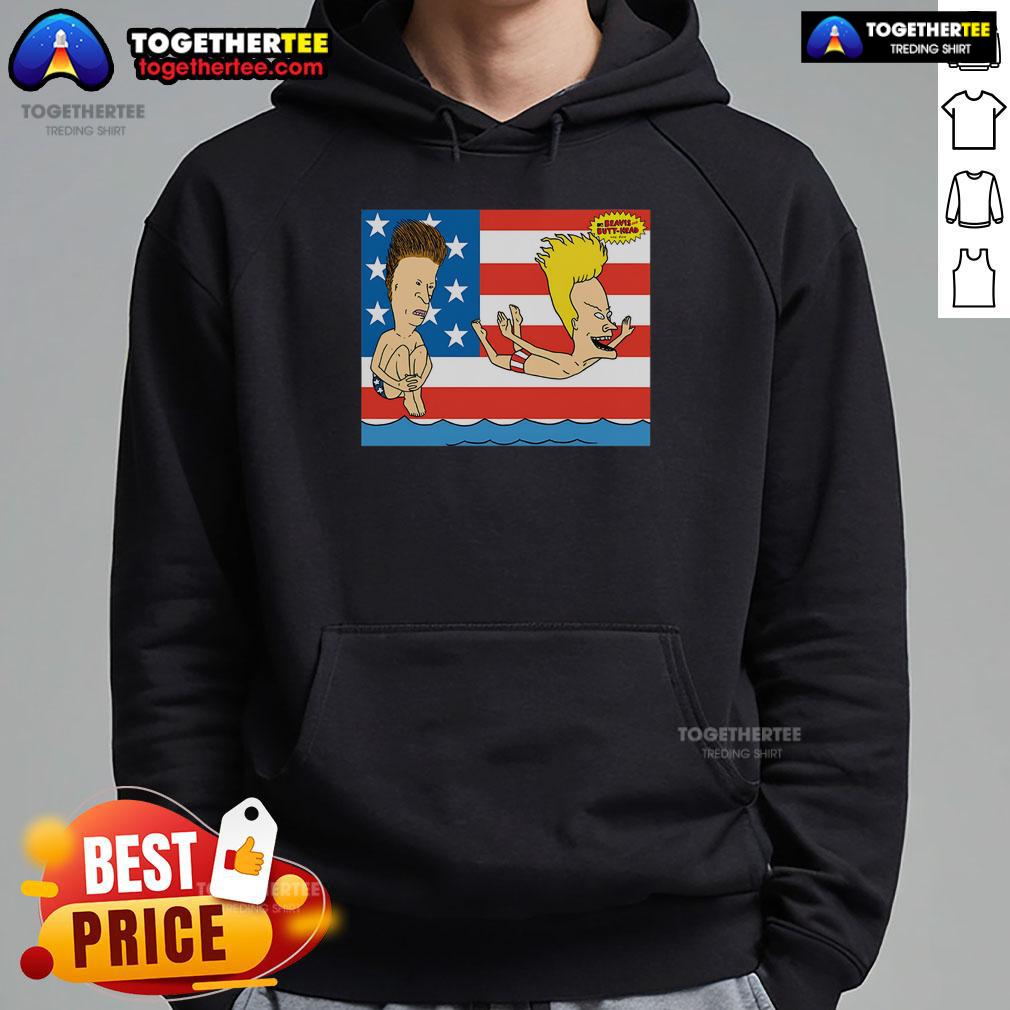 Original Junior's Beavis And Butt-Head American Beach July 4th T-Shirt - Image 2