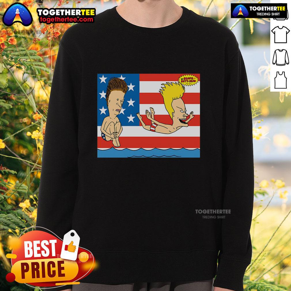 Original Junior's Beavis And Butt-Head American Beach July 4th T-Shirt - Image 5