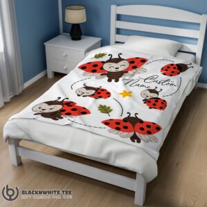 Alternative view of Top Hot Cute Ladybug Cartoon Blanket Fleece Customized Blanket